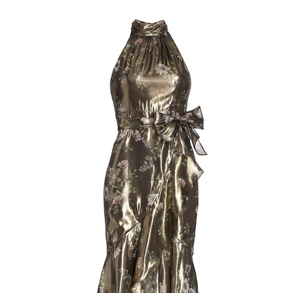 ML Monique Lhuillier Silk Blend Metallic Dress, Size 4 - Picture 6 of 17